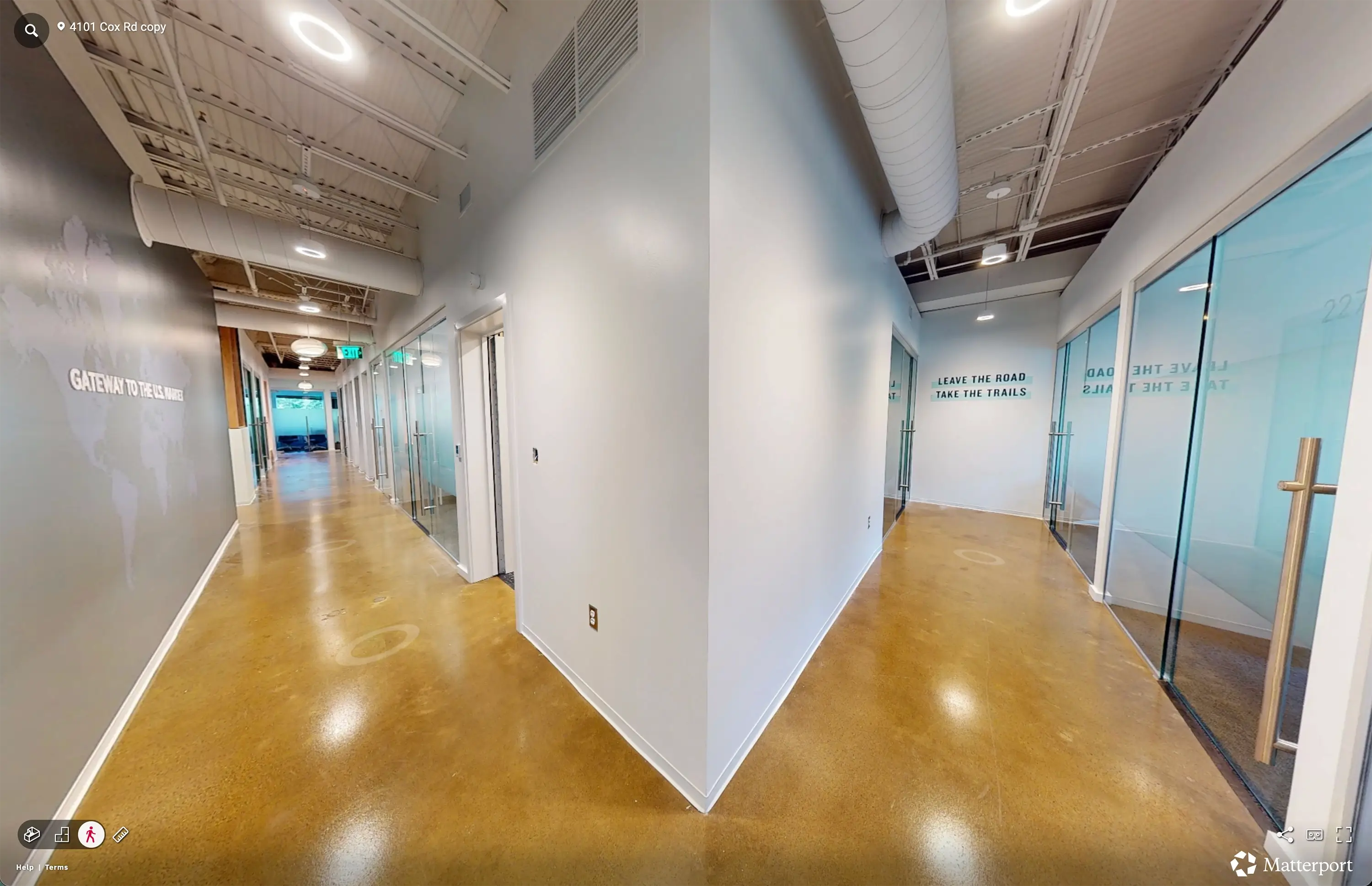 The hallways of the Henrico Global Business Gateway office
