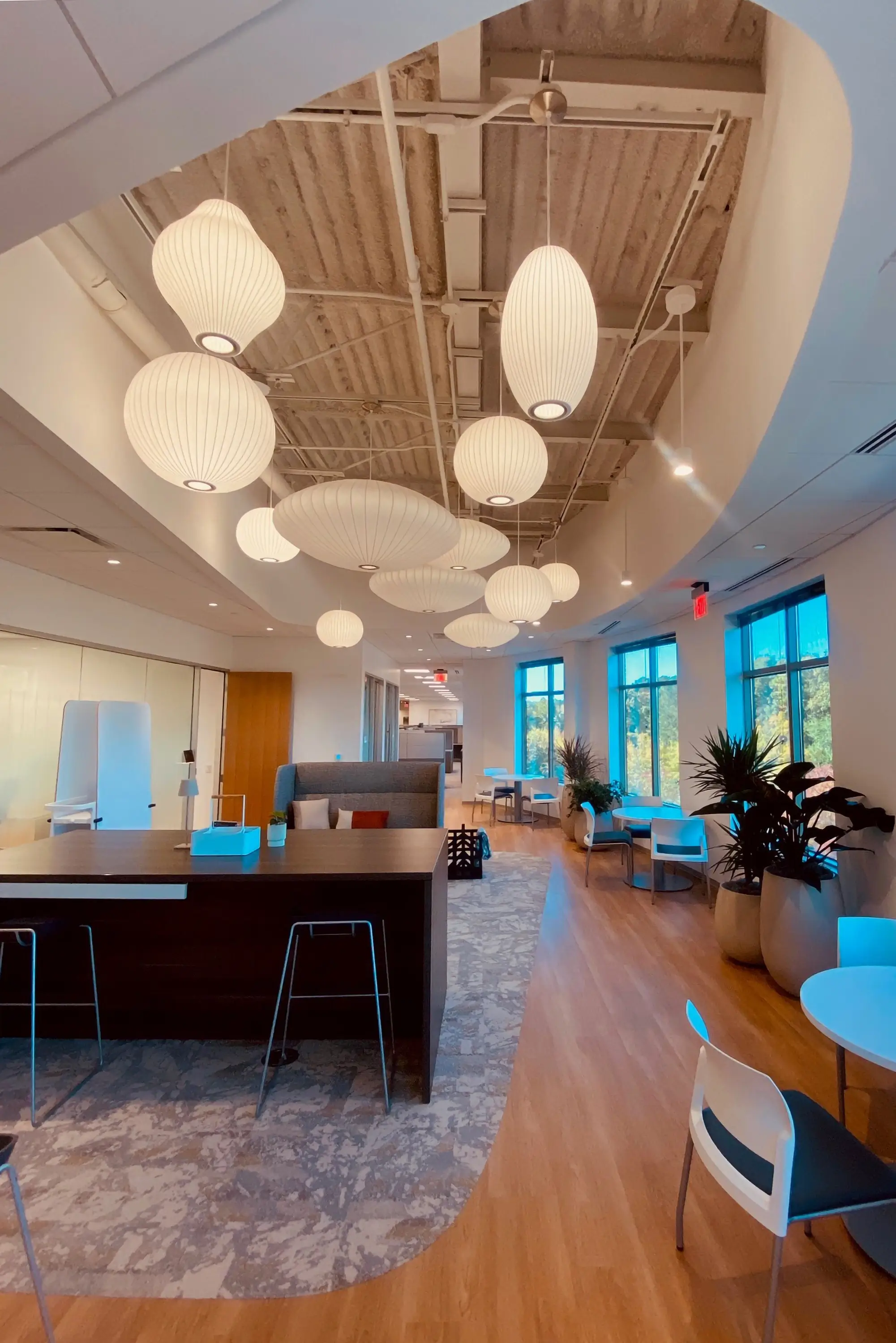 The break area lounge in the 4501 office