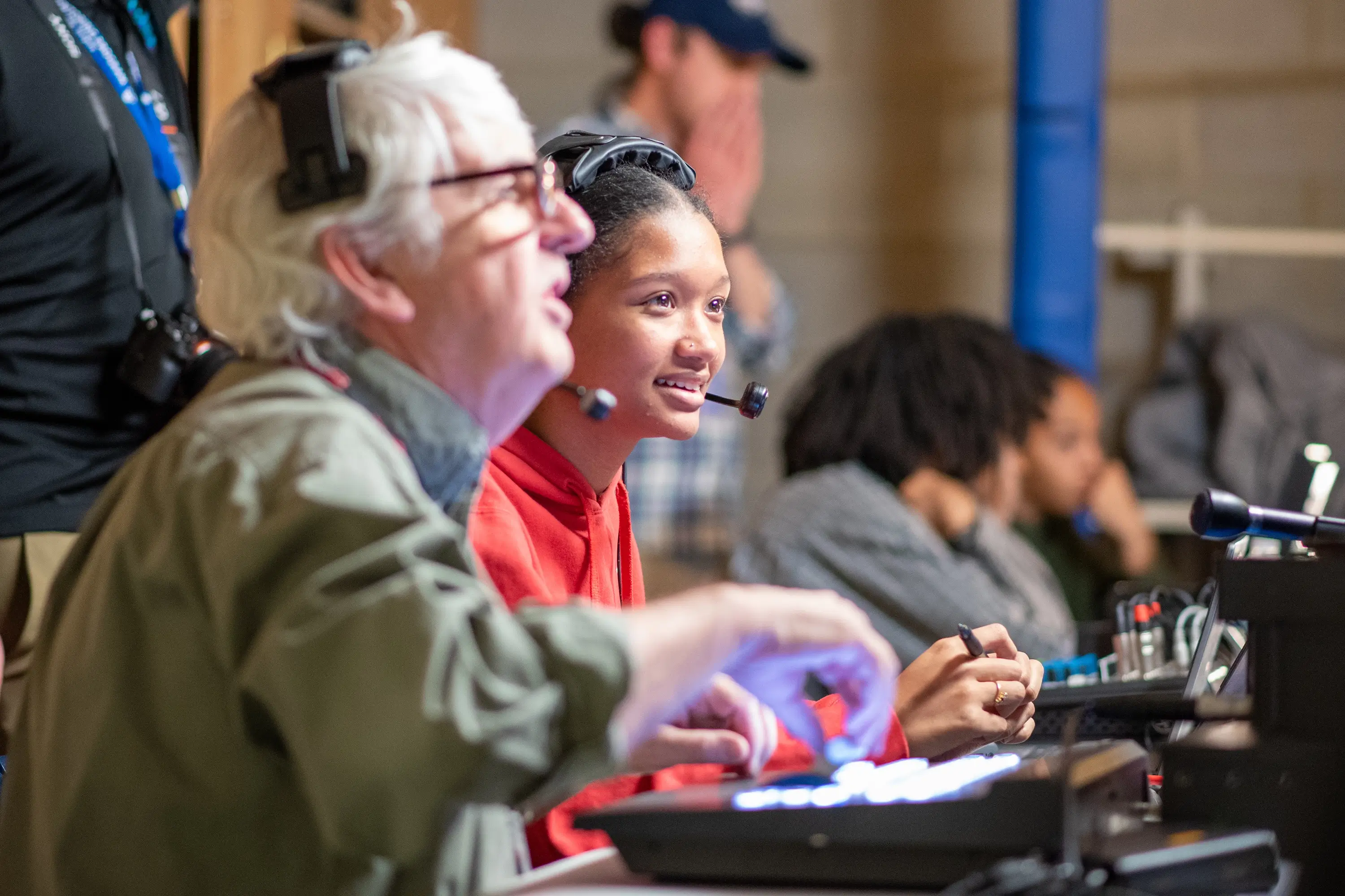 Two generations operating controls for the Herm Basketball TV Services