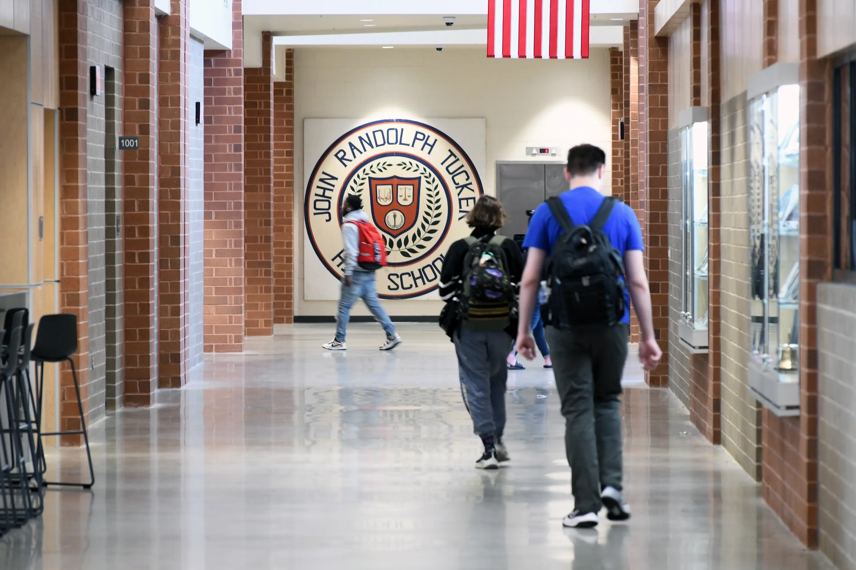 Students in the hallway of John Randolph Tucker High School