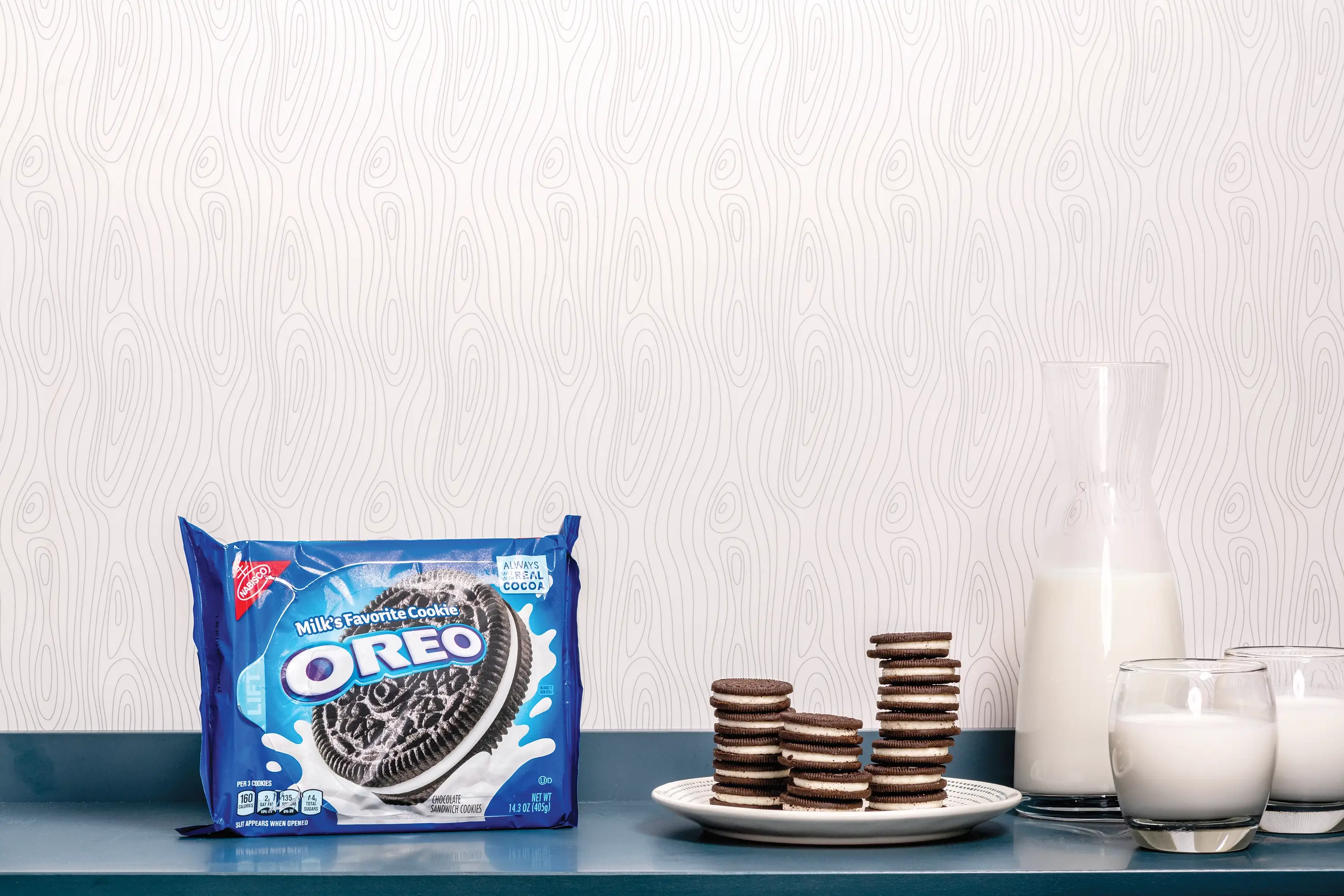 Oreos sitting on a table