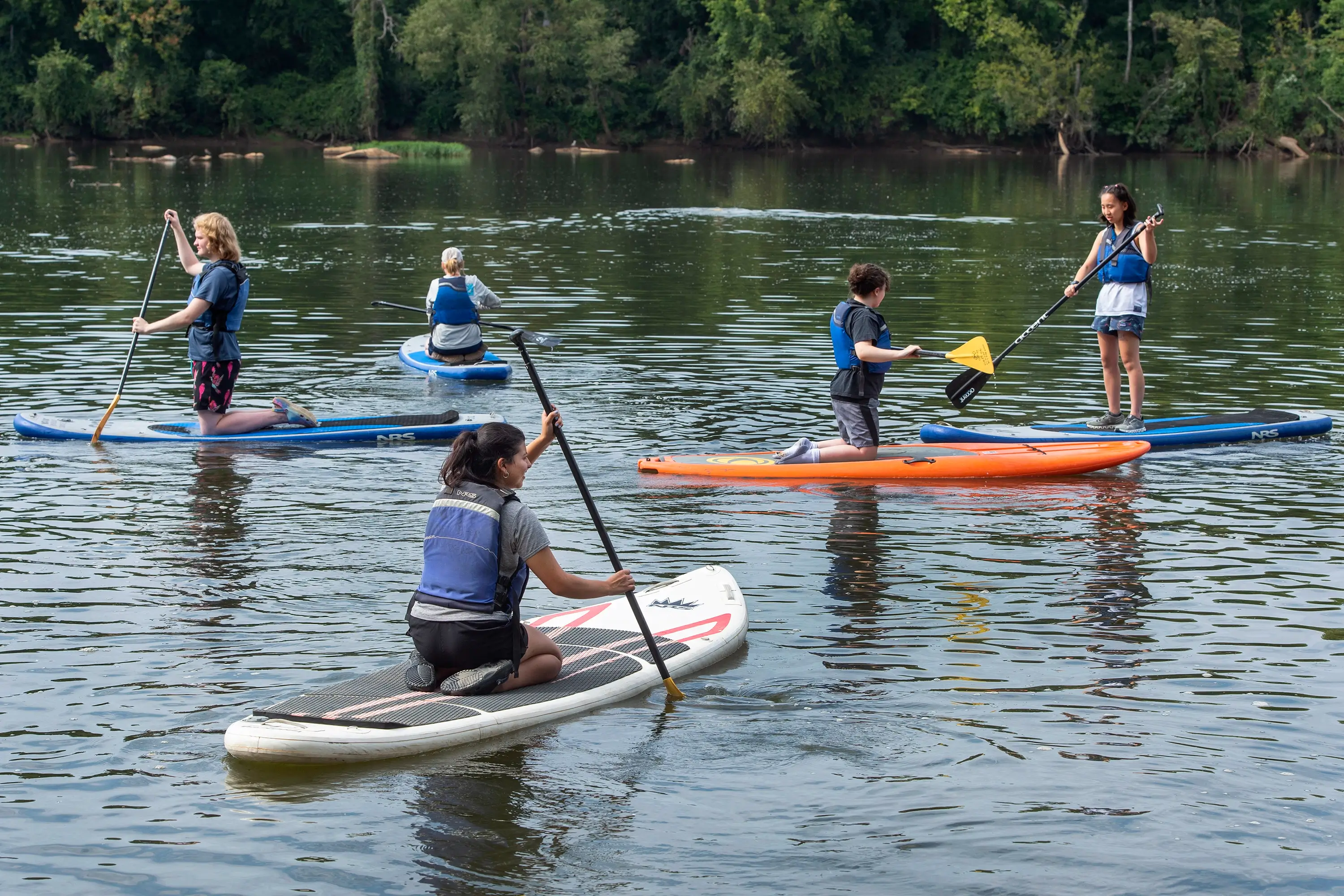 Paddlers on a river