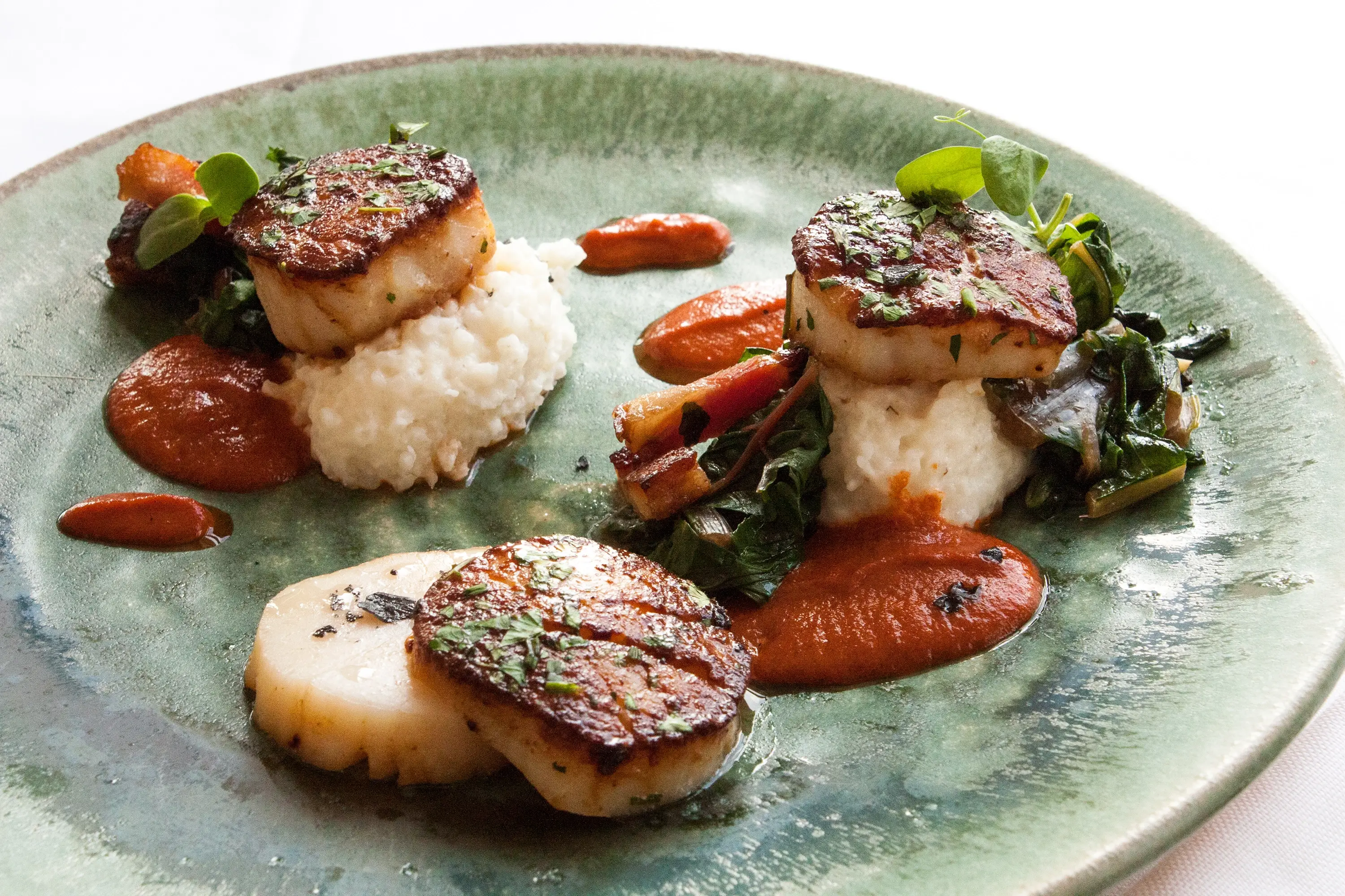 A plate of scallops
