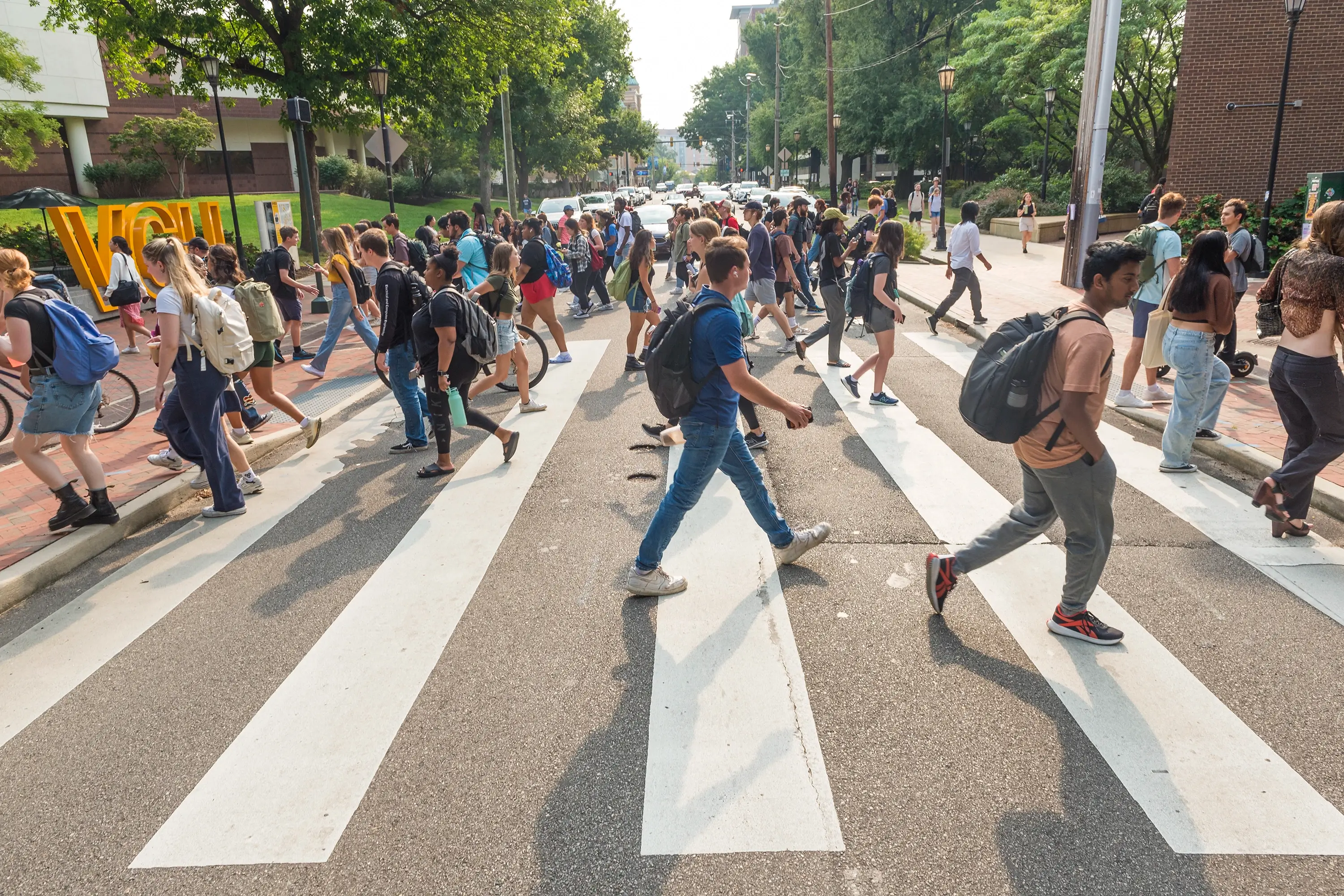 A crosswalk on VCU campus